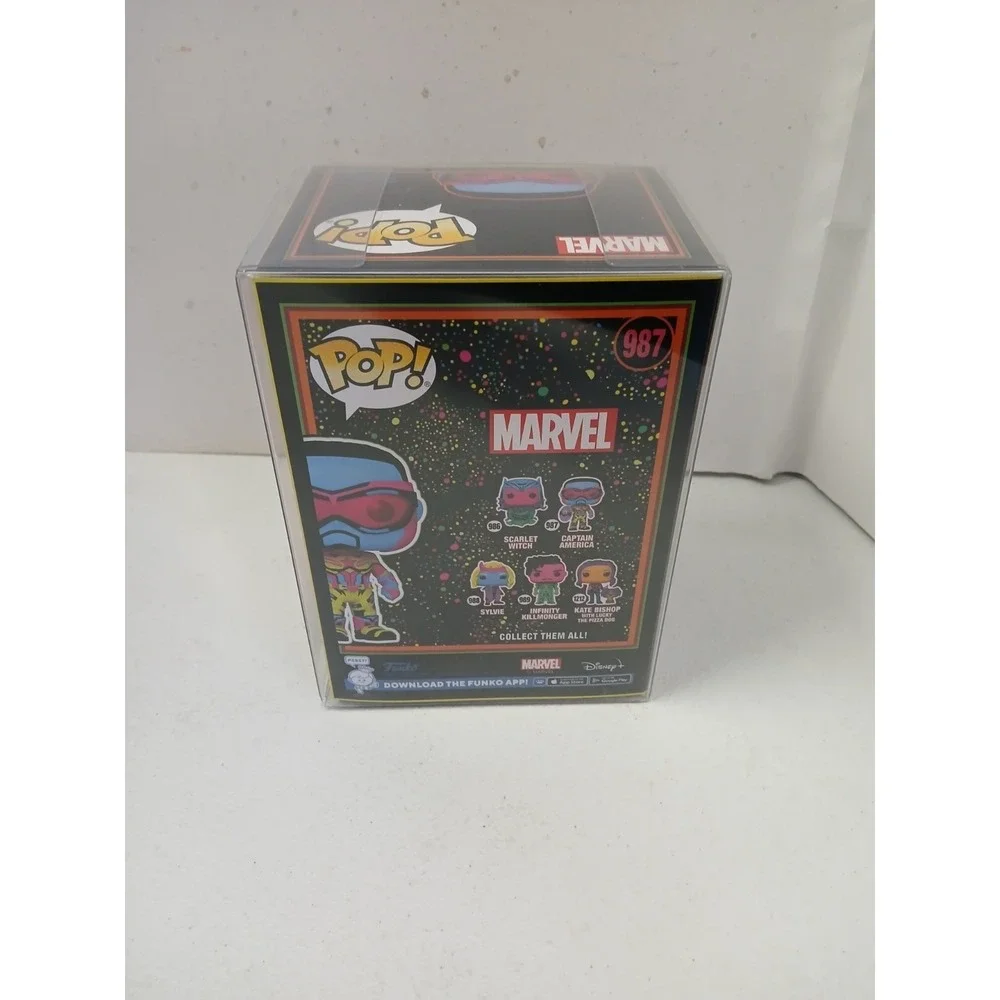 FUNKO POP! Marvel Black Light Captain America‎ #987 Special Edition W/ Protector